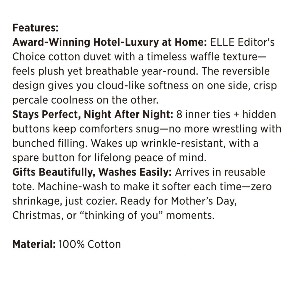 Bedsure Cotton Waffle Weave Duvet Cover Set Queen